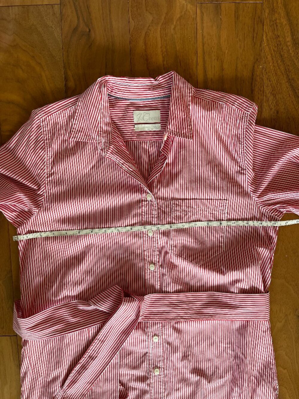 J crew tie-waist shirt-dress in stripe - size 8 - Picture 5 of 7